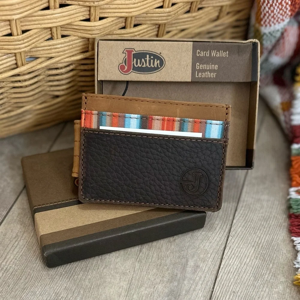 Justin Boots Multicolor Striped Leather Card Holder